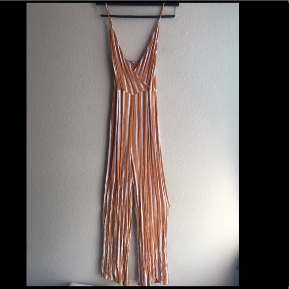 Forever 21 Orange and White Romper